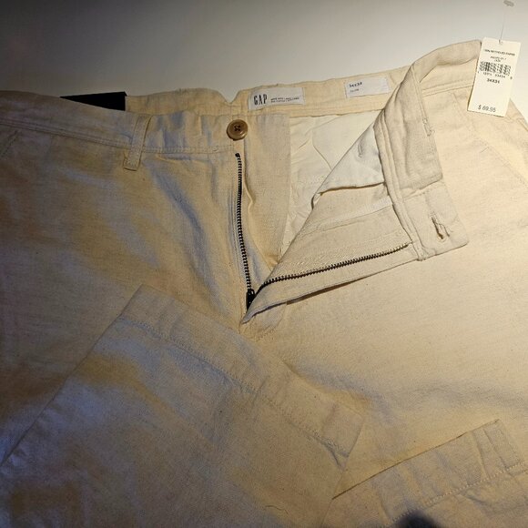 Khaki Linen GAP Pants 34 X 34 Slim - Picture 2 of 2